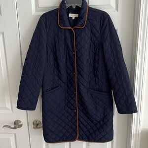 Talbots Quilted Navy Coat